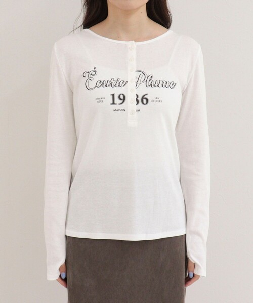 fredy emue(フレディエミュ)の「ヘンリーネックグラフィックロンTシャツ(Tシャツ/カットソー・レディース・オフホワイト/ベビーピンク・38)」の13枚目の写真