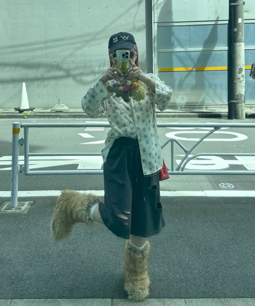 Alley Tokyo（アリートーキョー）の「【セットアップで着られる】花柄パジャマゆるシャツ（シャツ/ブラウス・レディース・オフホワイト/ブラック・FREE）」の18枚目の写真