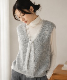 【新作登場】ニット レイヤード ゆったり 重ね着 フェミニン 大人可愛い きれいめ