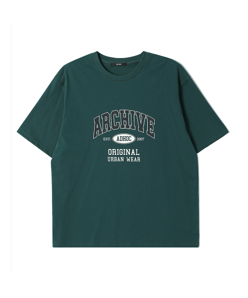 ADHOC(アドホック)の「男性レタリングアートワークTシャツ (DK-GREEN) (HC6ST46)(Tシャツ/カットソー・メンズ・その他・100/105)」の1枚目の写真
