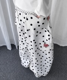 26AW ハートポケット付きドット柄ワイドデニムパンツ