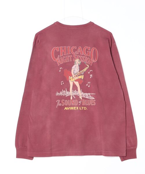 AVIREX（アヴィレックス）の「《直営店限定》PIN-UP L/S T-SHIRT / ピンナップ 長袖Tシャツ / AVIREX / アヴィレックス（Tシャツ/カットソー・メンズ・チャコール/ホワイト/バーガンディー・XX-LARGE/X-LARGE/LARGE/MEDIUM）」の4枚目の写真