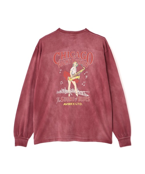 AVIREX（アヴィレックス）の「《直営店限定》PIN-UP L/S T-SHIRT / ピンナップ 長袖Tシャツ / AVIREX / アヴィレックス（Tシャツ/カットソー・メンズ・チャコール/ホワイト/バーガンディー・XX-LARGE/X-LARGE/LARGE/MEDIUM）」の3枚目の写真