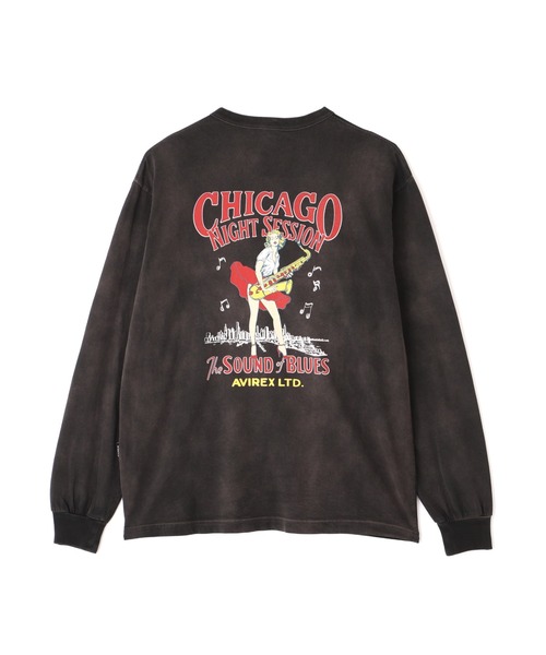 AVIREX（アヴィレックス）の「《直営店限定》PIN-UP L/S T-SHIRT / ピンナップ 長袖Tシャツ / AVIREX / アヴィレックス（Tシャツ/カットソー・メンズ・チャコール/ホワイト/バーガンディー・XX-LARGE/X-LARGE/LARGE/MEDIUM）」の2枚目の写真