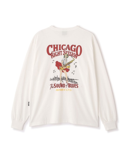 AVIREX（アヴィレックス）の「《直営店限定》PIN-UP L/S T-SHIRT / ピンナップ 長袖Tシャツ / AVIREX / アヴィレックス（Tシャツ/カットソー・メンズ・チャコール/ホワイト/バーガンディー・XX-LARGE/X-LARGE/LARGE/MEDIUM）」の5枚目の写真