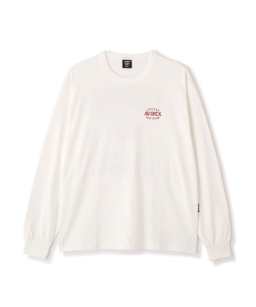 AVIREX（アヴィレックス）の「《直営店限定》PIN-UP L/S T-SHIRT / ピンナップ 長袖Tシャツ / AVIREX / アヴィレックス（Tシャツ/カットソー・メンズ・チャコール/ホワイト/バーガンディー・XX-LARGE/X-LARGE/LARGE/MEDIUM）」の6枚目の写真