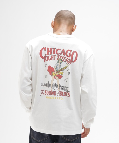AVIREX（アヴィレックス）の「《直営店限定》PIN-UP L/S T-SHIRT / ピンナップ 長袖Tシャツ / AVIREX / アヴィレックス（Tシャツ/カットソー・メンズ・チャコール/ホワイト/バーガンディー・XX-LARGE/X-LARGE/LARGE/MEDIUM）」の8枚目の写真