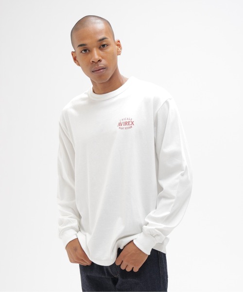 AVIREX（アヴィレックス）の「《直営店限定》PIN-UP L/S T-SHIRT / ピンナップ 長袖Tシャツ / AVIREX / アヴィレックス（Tシャツ/カットソー・メンズ・チャコール/ホワイト/バーガンディー・XX-LARGE/X-LARGE/LARGE/MEDIUM）」の9枚目の写真