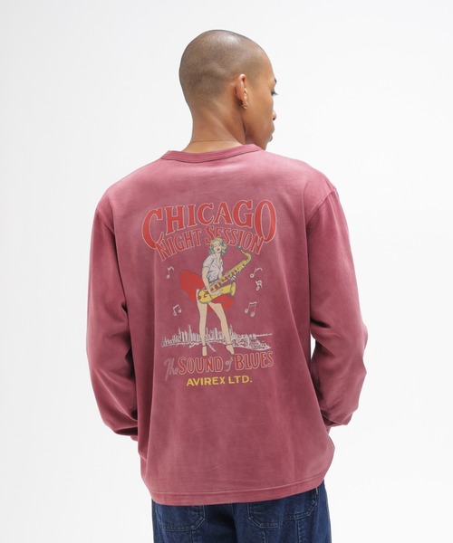 AVIREX（アヴィレックス）の「《直営店限定》PIN-UP L/S T-SHIRT / ピンナップ 長袖Tシャツ / AVIREX / アヴィレックス（Tシャツ/カットソー・メンズ・チャコール/ホワイト/バーガンディー・XX-LARGE/X-LARGE/LARGE/MEDIUM）」の12枚目の写真