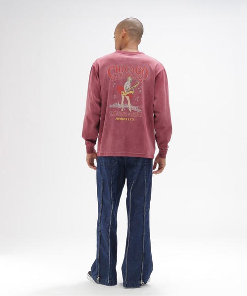 AVIREX（アヴィレックス）の「《直営店限定》PIN-UP L/S T-SHIRT / ピンナップ 長袖Tシャツ / AVIREX / アヴィレックス（Tシャツ/カットソー・メンズ・チャコール/ホワイト/バーガンディー・XX-LARGE/X-LARGE/LARGE/MEDIUM）」の14枚目の写真