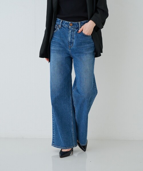 RED CARD TOKYO(レッドカード)の「【RED CARD / レッドカード】Trent/トレント ミッドライズ ワイドストレートデニム/日本製(デニムパンツ・レディース・ブルー・24/25/22/23)」の7枚目の写真
