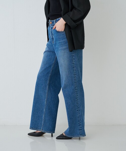 RED CARD TOKYO(レッドカード)の「【RED CARD / レッドカード】Trent/トレント ミッドライズ ワイドストレートデニム/日本製(デニムパンツ・レディース・ブルー・24/25/22/23)」の3枚目の写真