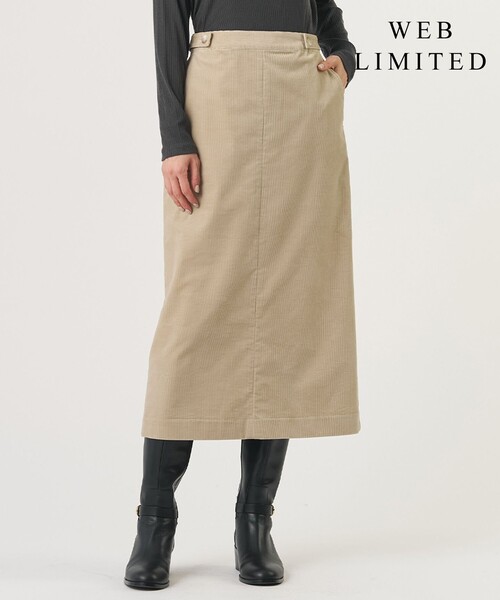J.PRESS Ladies(J.プレス レディス)の「【WEB限定カラーあり】AIR DUROY LIGHT スカート(スカート・レディース・ネイビー系/ダークブラウン系/ベージュ系/グレー系・XS/S)」の3枚目の写真