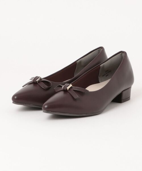 ALETTA(アレッタ)の「ALETTA-アレッタ- 究極のプレーンパンプス - ポインテッド3.0cm - ビジューリボン デザインver(パンプス・レディース・ボルドー/グレー/ブラック/ライトグレー・23.0cm/23.5cm/22.5cm/24.0cm/24.5cm/25.0cm)」の4枚目の写真