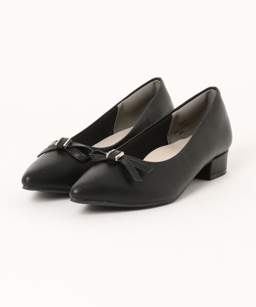 ALETTA(アレッタ)の「ALETTA-アレッタ- 究極のプレーンパンプス - ポインテッド3.0cm - ビジューリボン デザインver(パンプス・レディース・ボルドー/グレー/ブラック/ライトグレー・23.0cm/23.5cm/22.5cm/24.0cm/24.5cm/25.0cm)」の1枚目の写真