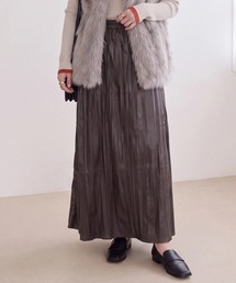PUレザーワッシャースカート