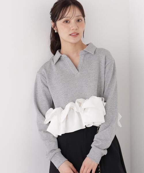 PROPORTION BODY DRESSING(プロポーションボディドレッシング)の「<a>ペプラム裏毛 / 1216260002(スウェット・レディース・グレー系その他/ネイビー・FREE)」の3枚目の写真