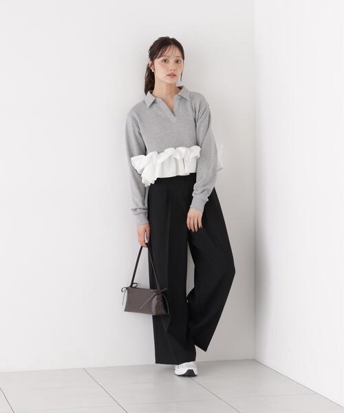 PROPORTION BODY DRESSING(プロポーションボディドレッシング)の「<a>ペプラム裏毛 / 1216260002(スウェット・レディース・グレー系その他/ネイビー・FREE)」の7枚目の写真