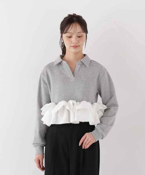 PROPORTION BODY DRESSING(プロポーションボディドレッシング)の「<a>ペプラム裏毛 / 1216260002(スウェット・レディース・グレー系その他/ネイビー・FREE)」の8枚目の写真