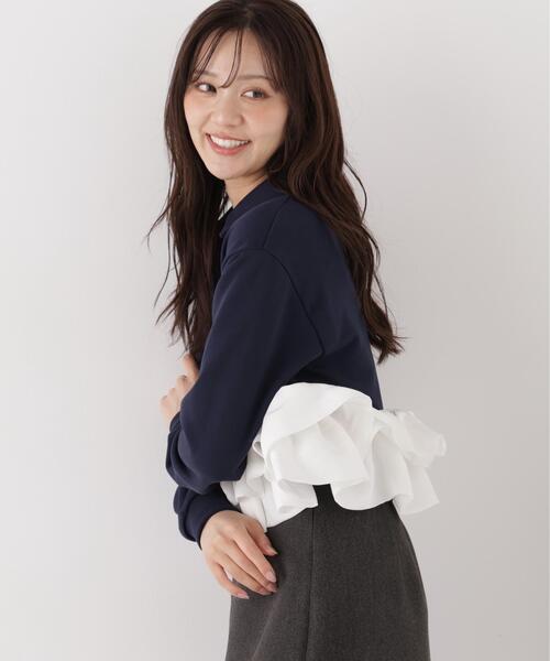 PROPORTION BODY DRESSING(プロポーションボディドレッシング)の「<a>ペプラム裏毛 / 1216260002(スウェット・レディース・グレー系その他/ネイビー・FREE)」の17枚目の写真