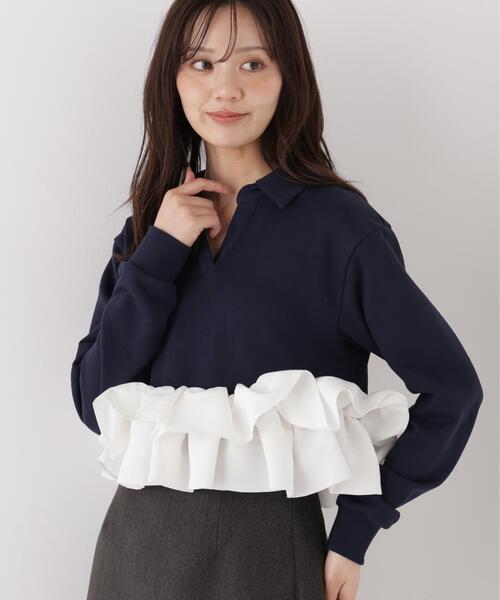 PROPORTION BODY DRESSING(プロポーションボディドレッシング)の「<a>ペプラム裏毛 / 1216260002(スウェット・レディース・グレー系その他/ネイビー・FREE)」の22枚目の写真