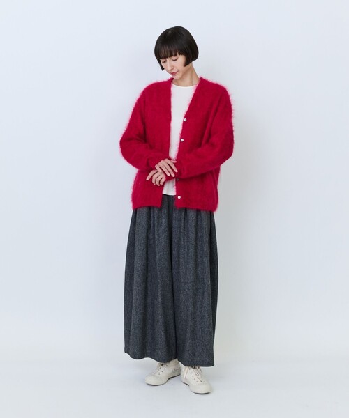 LOISIR(ロワズィール)の「カシミヤファー加工カーディガン(カーディガン/ボレロ・レディース・グレー/レッド/ブラウン・FREE)」の7枚目の写真