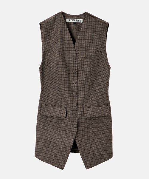 LE CIEL BLEU(ルシェルブルー)の「ガンクラブチェックフィッテッドベスト / Gunclub Check Fitted Vest(テーラードジャケット・レディース・マルチ・36)」の5枚目の写真