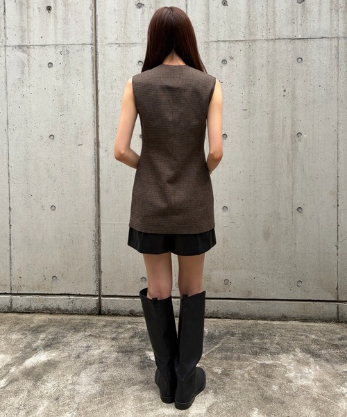 LE CIEL BLEU(ルシェルブルー)の「ガンクラブチェックフィッテッドベスト / Gunclub Check Fitted Vest(テーラードジャケット・レディース・マルチ・36)」の3枚目の写真