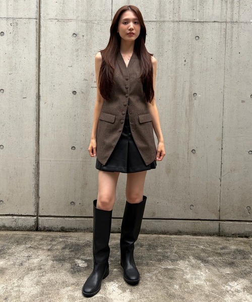 LE CIEL BLEU(ルシェルブルー)の「ガンクラブチェックフィッテッドベスト / Gunclub Check Fitted Vest(テーラードジャケット・レディース・マルチ・36)」の2枚目の写真