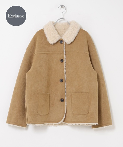 URBAN RESEARCH DOORS（アーバンリサーチドアーズ）の「『別注』ONURUN×DOORS　リバーシブルフェイクスウェードジャケット（その他アウター・レディース・ベージュ/ライトブラウン・ONE）」の2枚目の写真