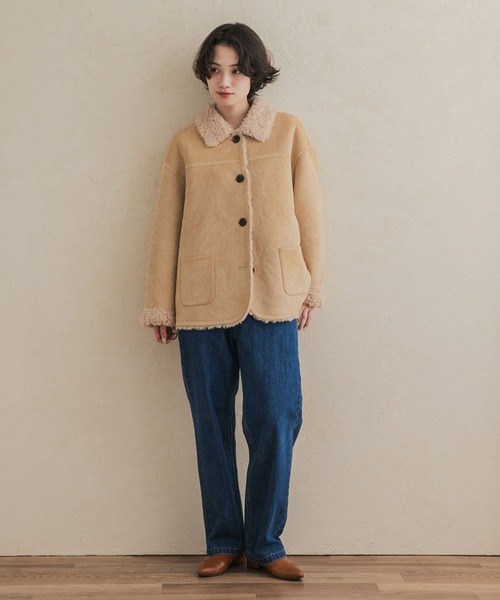 URBAN RESEARCH DOORS（アーバンリサーチドアーズ）の「『別注』ONURUN×DOORS　リバーシブルフェイクスウェードジャケット（その他アウター・レディース・ベージュ/ライトブラウン・ONE）」の9枚目の写真