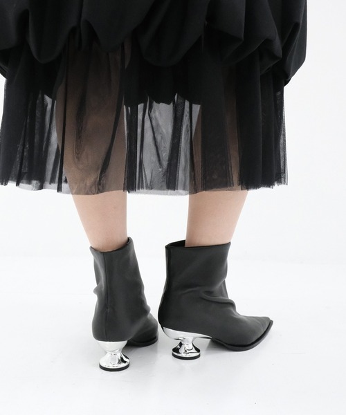 MANA（マナ）の「【MANA/マナ】 Heel Short Boots/メタルヒールショートブーツ（ブーツ・レディース・ブラック・40/39/38/37）」の12枚目の写真