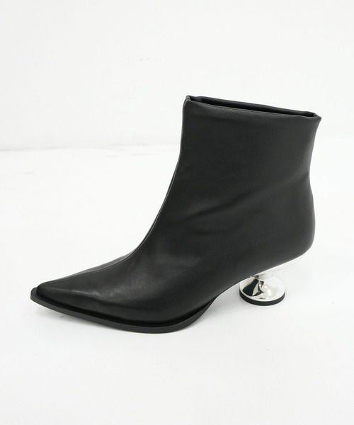 MANA（マナ）の「【MANA/マナ】 Heel Short Boots/メタルヒールショートブーツ（ブーツ・レディース・ブラック・40/39/38/37）」の5枚目の写真