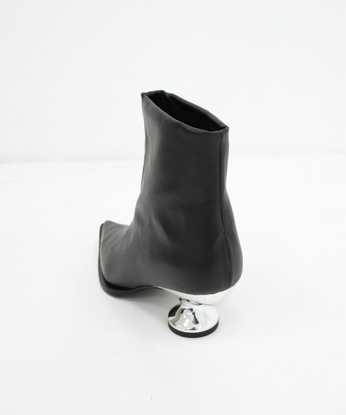MANA（マナ）の「【MANA/マナ】 Heel Short Boots/メタルヒールショートブーツ（ブーツ・レディース・ブラック・40/39/38/37）」の6枚目の写真