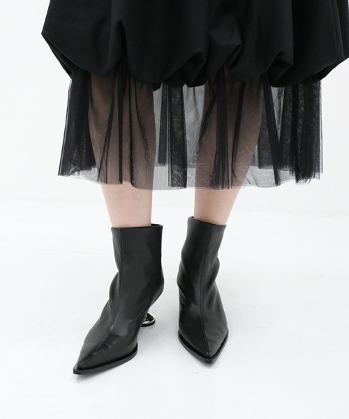 MANA（マナ）の「【MANA/マナ】 Heel Short Boots/メタルヒールショートブーツ（ブーツ・レディース・ブラック・40/39/38/37）」の9枚目の写真