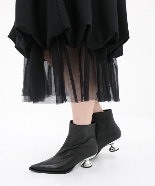 MANA（マナ）の「【MANA/マナ】 Heel Short Boots/メタルヒールショートブーツ（ブーツ・レディース・ブラック・40/39/38/37）」の11枚目の写真
