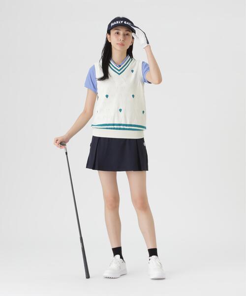 PEARLY GATES（パーリーゲイツ）の「【PEARLY GATES】リバーシブルVネックニットベスト ＜エンブレム総柄＞ (WOMENS)（ベスト・レディース・ホワイト系その他・LARGE/MEDIUM/SMALL）」の5枚目の写真