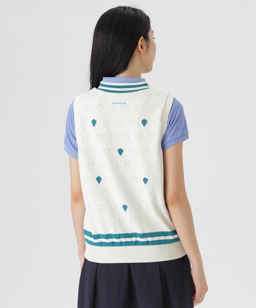 PEARLY GATES（パーリーゲイツ）の「【PEARLY GATES】リバーシブルVネックニットベスト ＜エンブレム総柄＞ (WOMENS)（ベスト・レディース・ホワイト系その他・LARGE/MEDIUM/SMALL）」の7枚目の写真