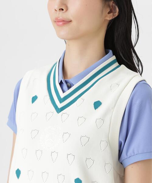 PEARLY GATES（パーリーゲイツ）の「【PEARLY GATES】リバーシブルVネックニットベスト ＜エンブレム総柄＞ (WOMENS)（ベスト・レディース・ホワイト系その他・LARGE/MEDIUM/SMALL）」の8枚目の写真