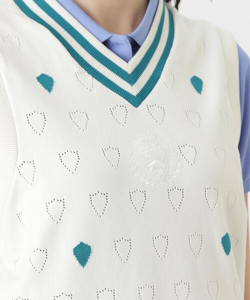 PEARLY GATES（パーリーゲイツ）の「【PEARLY GATES】リバーシブルVネックニットベスト ＜エンブレム総柄＞ (WOMENS)（ベスト・レディース・ホワイト系その他・LARGE/MEDIUM/SMALL）」の10枚目の写真