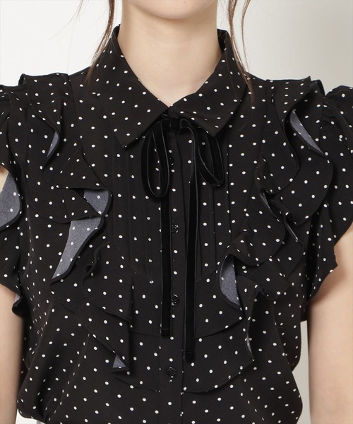 WILLSELECTION(ウィルセレクション)の「ラッフルフリルノースリーブブラウス(シャツ/ブラウス・レディース・ピンク/ホワイト系その他/ブラック系その他・FREE)」の12枚目の写真