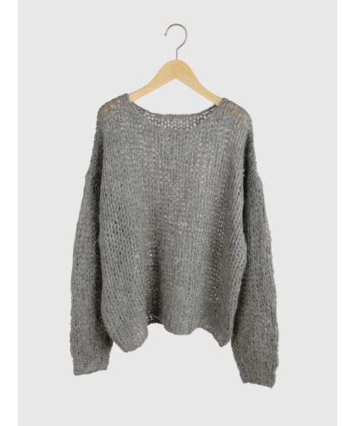FIKA.(フィーカ)の「Mohair blend low gauge knit(ニット/セーター・レディース・グレー/ピンク系その他2/ホワイト系・MEDIUM)」の2枚目の写真