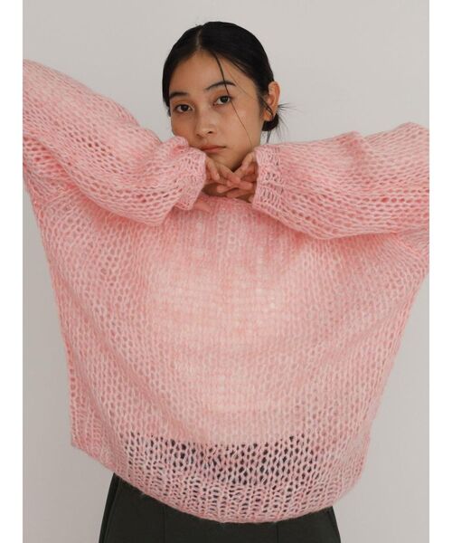 FIKA.(フィーカ)の「Mohair blend low gauge knit(ニット/セーター・レディース・グレー/ピンク系その他2/ホワイト系・MEDIUM)」の3枚目の写真