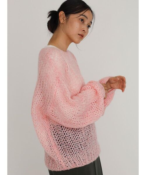 FIKA.(フィーカ)の「Mohair blend low gauge knit(ニット/セーター・レディース・グレー/ピンク系その他2/ホワイト系・MEDIUM)」の7枚目の写真