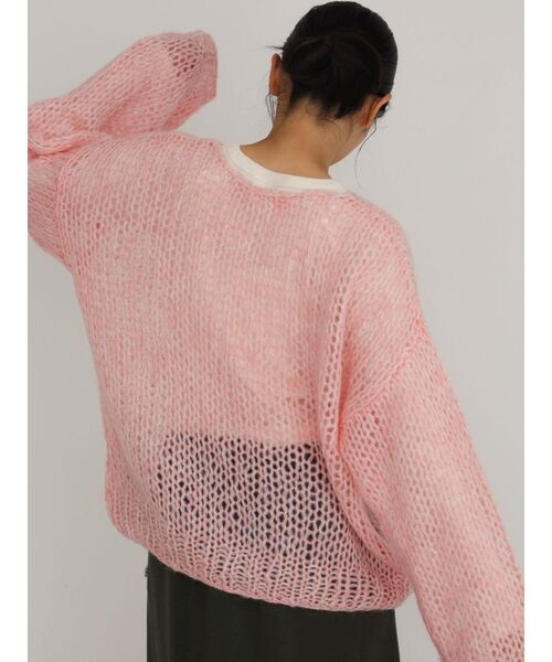 FIKA.(フィーカ)の「Mohair blend low gauge knit(ニット/セーター・レディース・グレー/ピンク系その他2/ホワイト系・MEDIUM)」の8枚目の写真