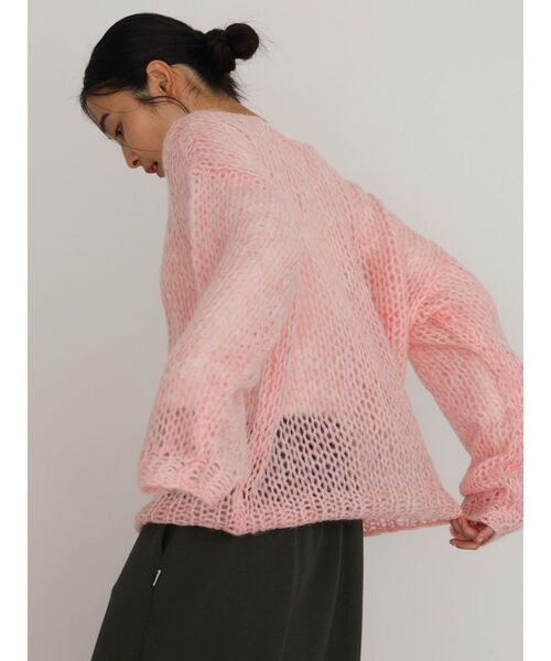 FIKA.(フィーカ)の「Mohair blend low gauge knit(ニット/セーター・レディース・グレー/ピンク系その他2/ホワイト系・MEDIUM)」の9枚目の写真