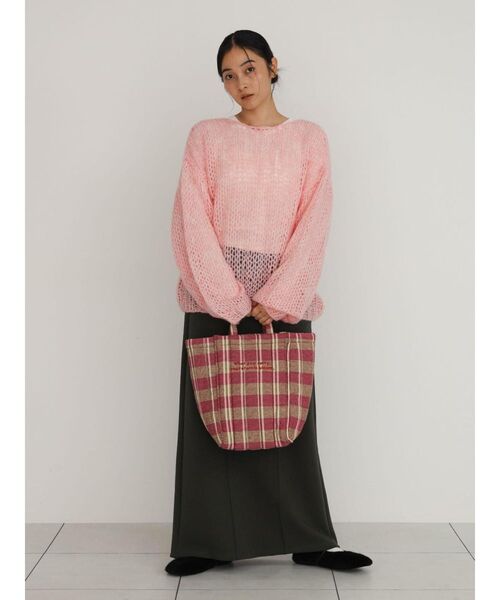 FIKA.(フィーカ)の「Mohair blend low gauge knit(ニット/セーター・レディース・グレー/ピンク系その他2/ホワイト系・MEDIUM)」の10枚目の写真