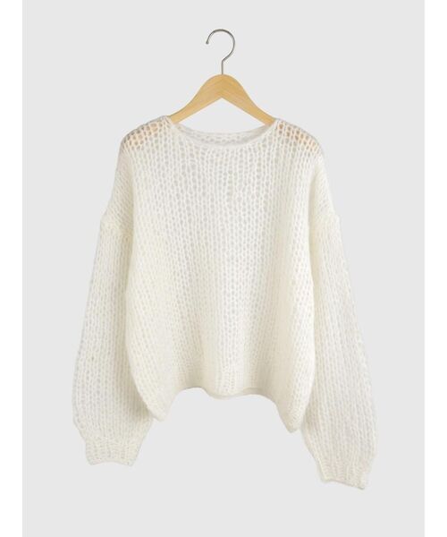FIKA.(フィーカ)の「Mohair blend low gauge knit(ニット/セーター・レディース・グレー/ピンク系その他2/ホワイト系・MEDIUM)」の21枚目の写真