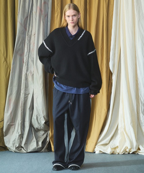 MAISON SPECIAL(メゾンスペシャル)の「《UNISEX》異素材ドッキングプライムワイドスウェットパンツ/Mixed Materials Docking Prime-Wide Sweatpants【MAISON SPECIAL/メゾンスペシャル】(スウェットパンツ・メンズ・ネイビー/ブラック・0/2/1)」の4枚目の写真