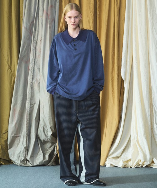 MAISON SPECIAL(メゾンスペシャル)の「《UNISEX》異素材ドッキングプライムワイドスウェットパンツ/Mixed Materials Docking Prime-Wide Sweatpants【MAISON SPECIAL/メゾンスペシャル】(スウェットパンツ・メンズ・ネイビー/ブラック・0/2/1)」の3枚目の写真